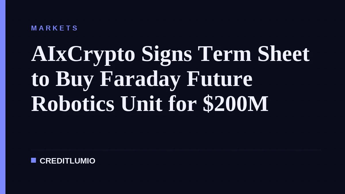 AIxCrypto Signs Term Sheet to Buy Faraday Future Robotics Unit for $200M