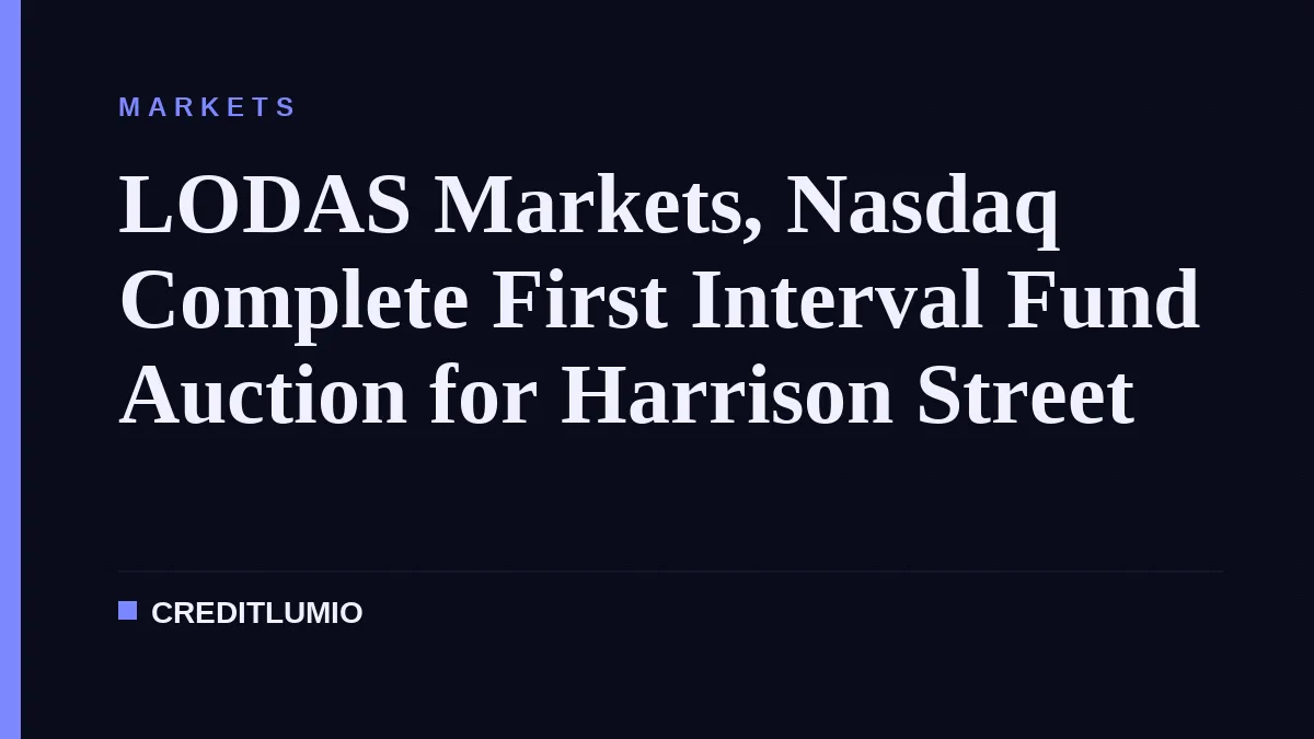 LODAS Markets, Nasdaq Complete First Interval Fund Auction for Harrison Street