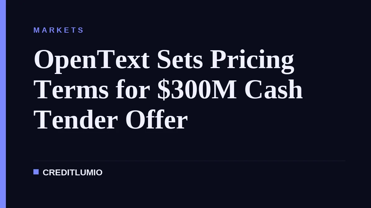 OpenText Sets Pricing Terms for $300M Cash Tender Offer