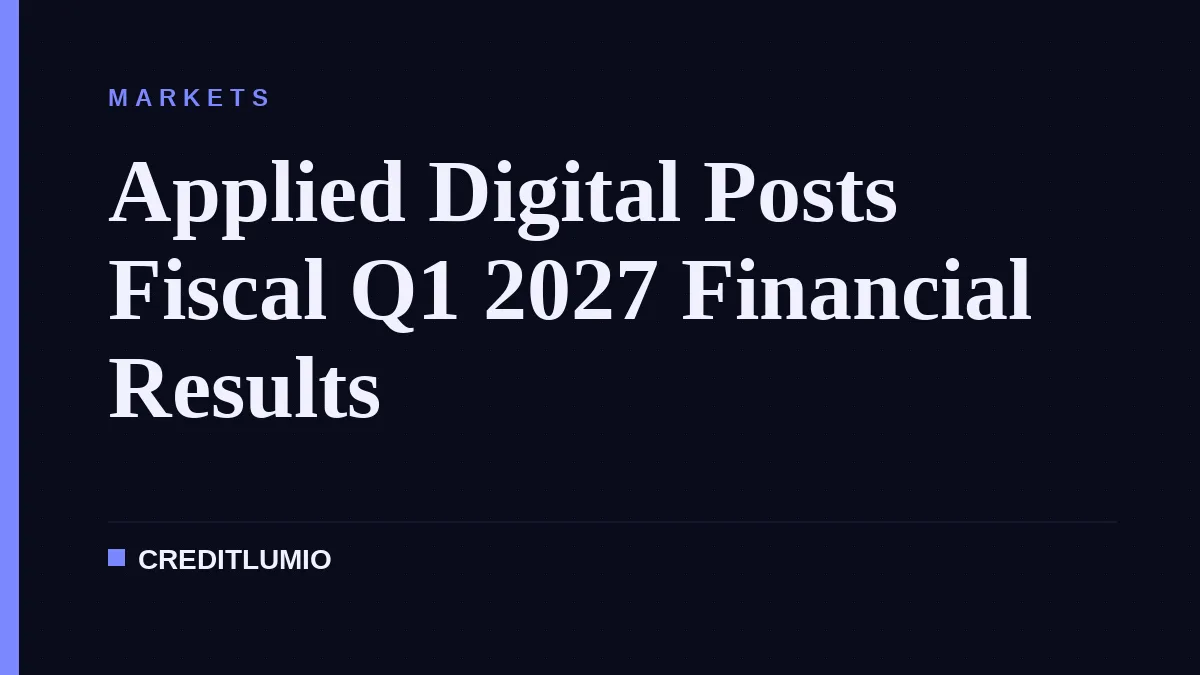 Applied Digital Posts Fiscal Q1 2027 Financial Results