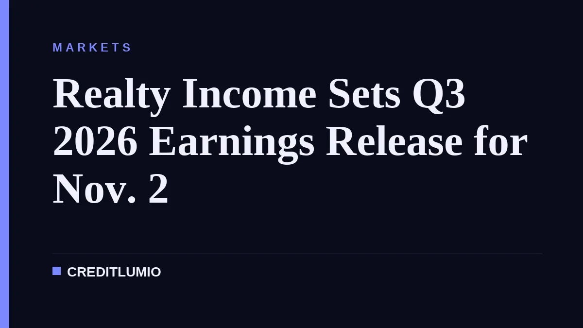 Realty Income Sets Q3 2026 Earnings Release for Nov. 2