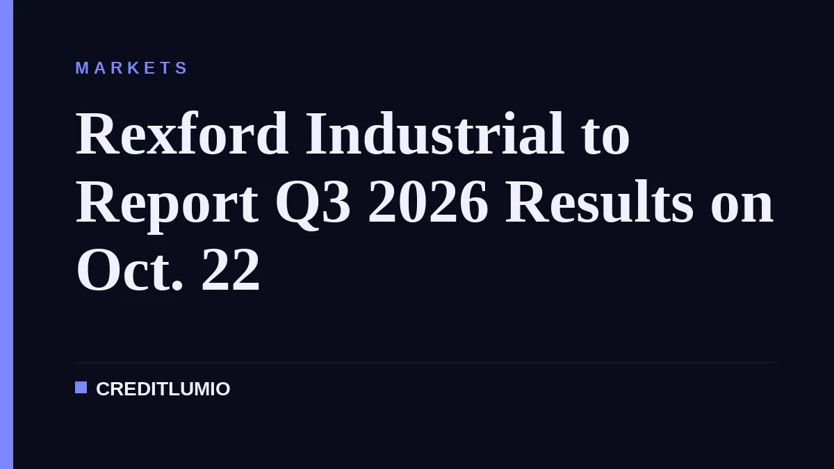 Rexford Industrial to Report Q3 2026 Results on Oct. 22