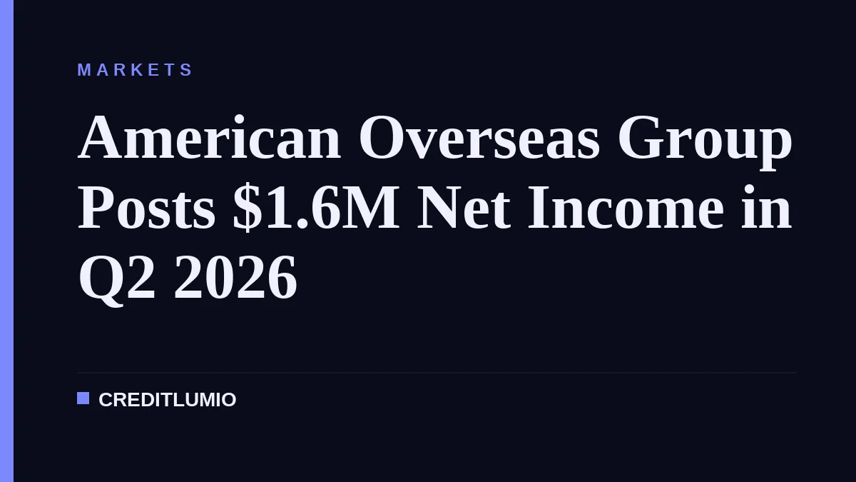 American Overseas Group Posts $1.6M Net Income in Q2 2026