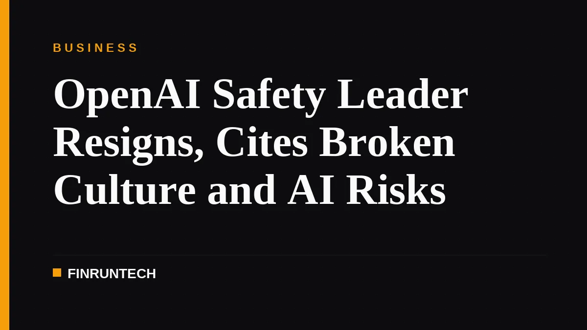 OpenAI Safety Leader Resigns, Cites Broken Culture and AI Risks