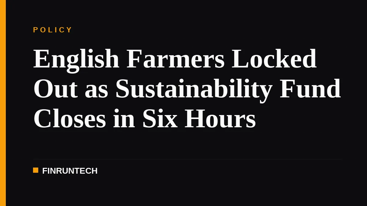 English Farmers Locked Out as Sustainability Fund Closes in Six Hours