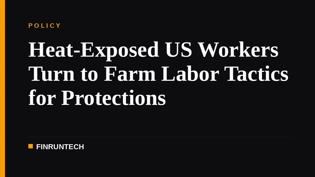 Heat-Exposed US Workers Turn to Farm Labor Tactics for Protections