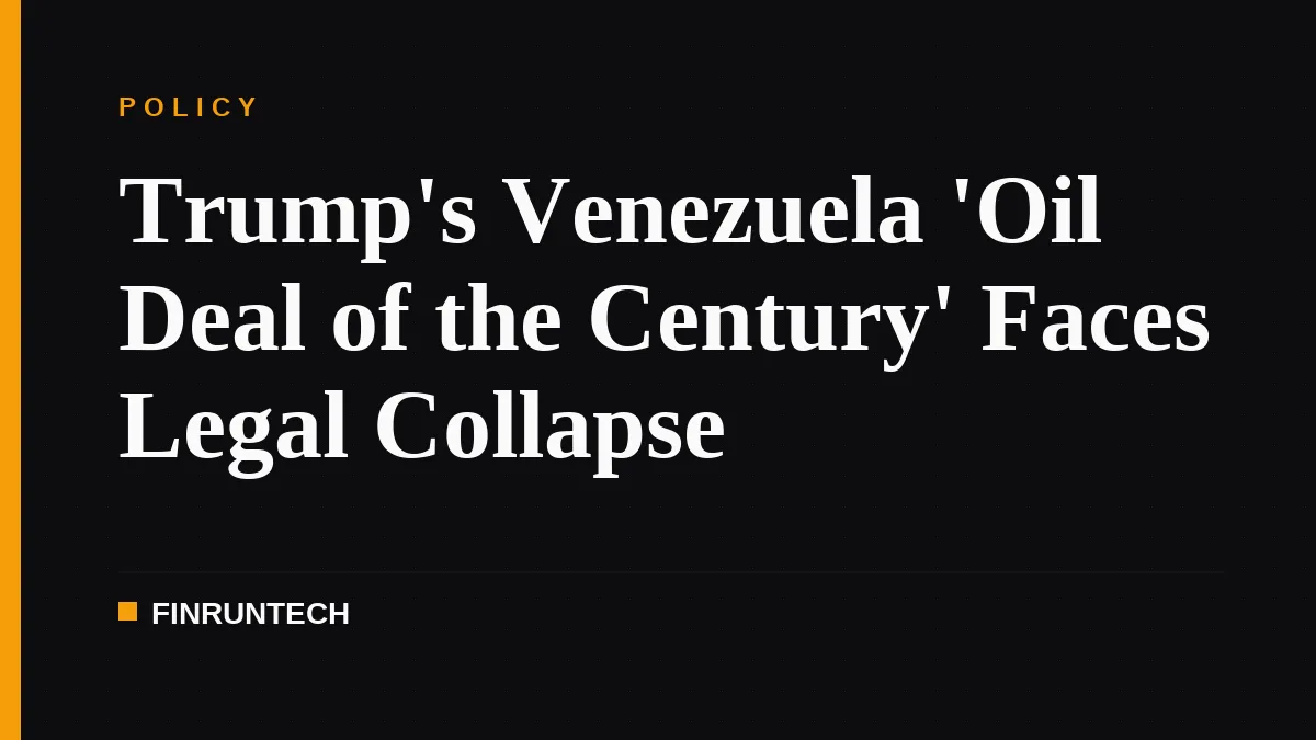 Trump's Venezuela 'Oil Deal of the Century' Faces Legal Collapse