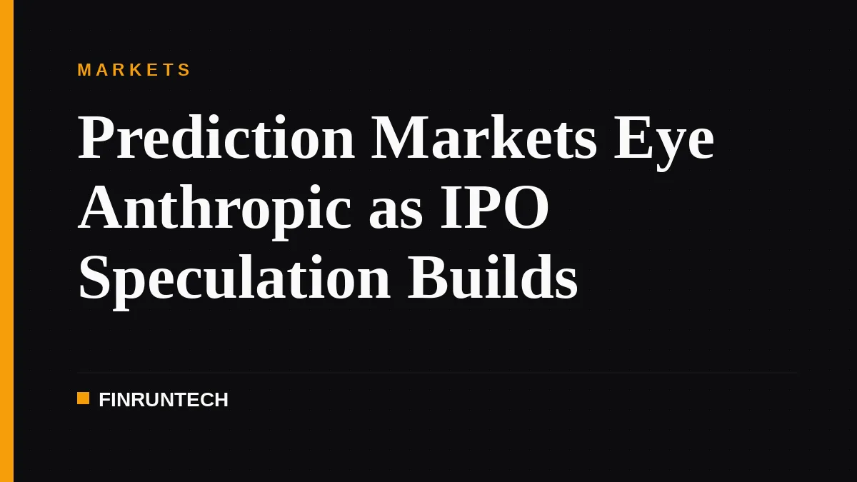 Prediction Markets Eye Anthropic as IPO Speculation Builds