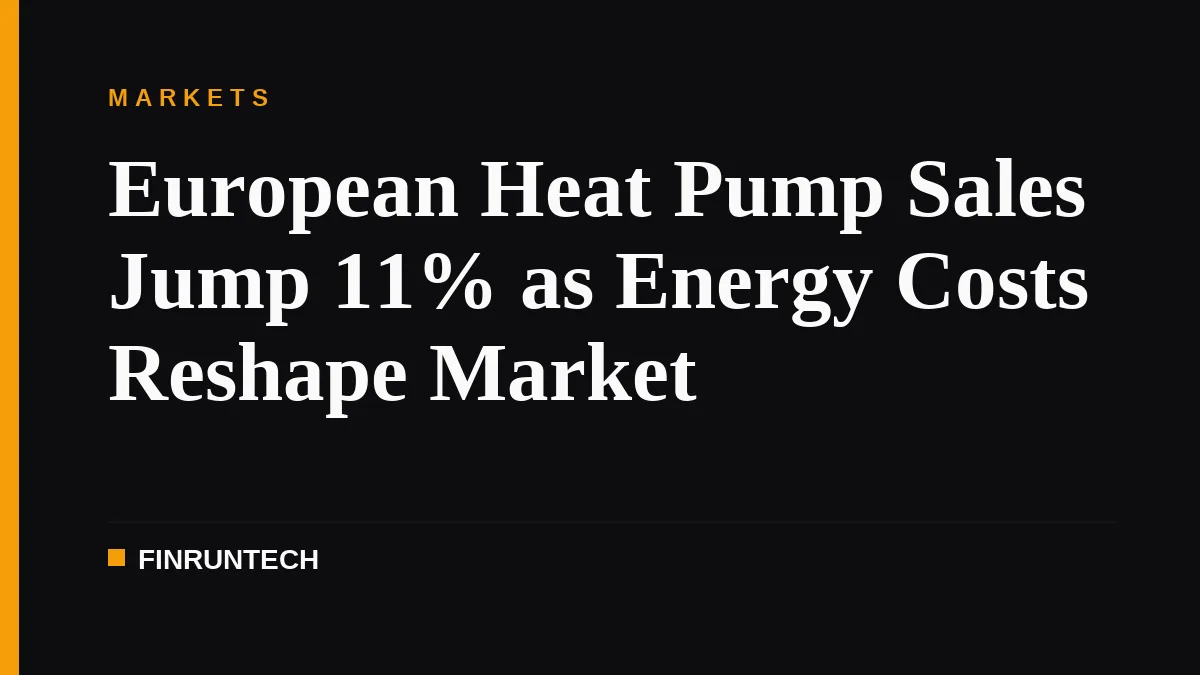 European Heat Pump Sales Jump 11% as Energy Costs Reshape Market