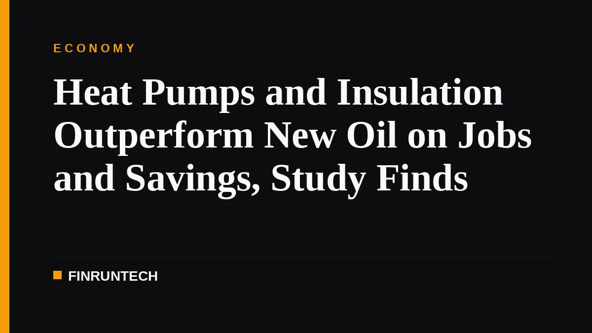 Heat Pumps and Insulation Outperform New Oil on Jobs and Savings, Study Finds