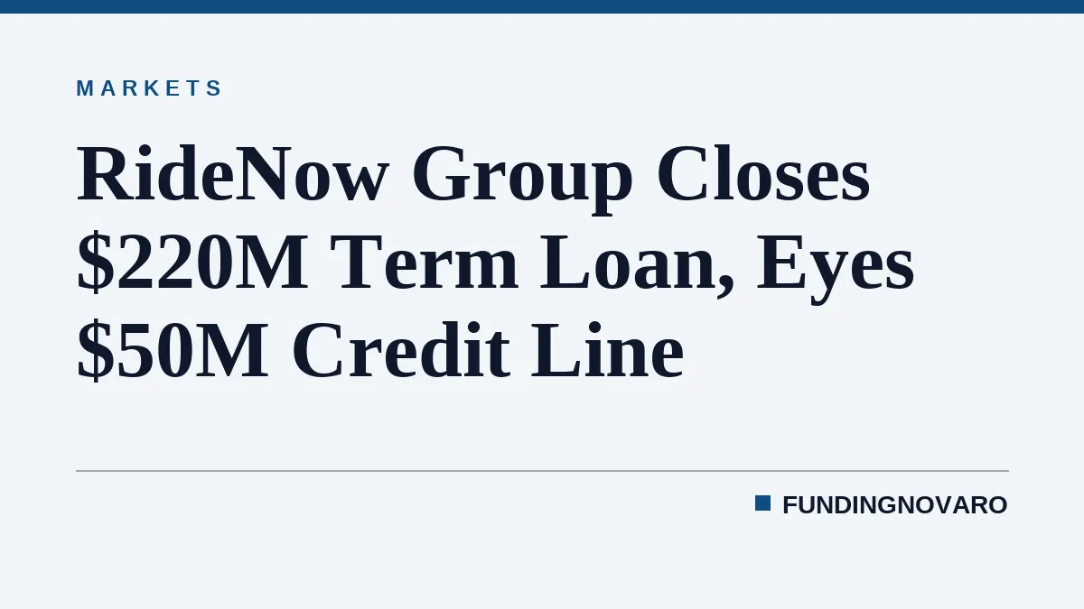 RideNow Group Closes $220M Term Loan, Eyes $50M Credit Line
