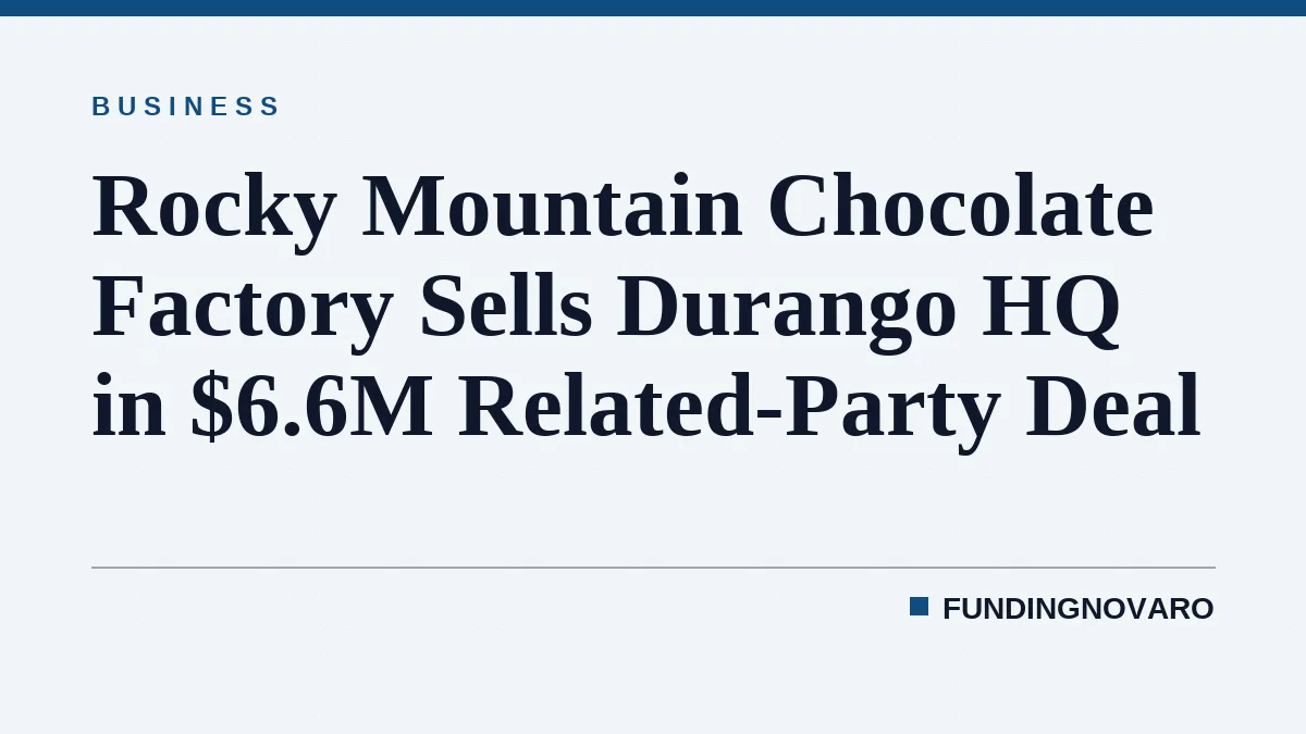 Rocky Mountain Chocolate Factory Sells Durango HQ in $6.6M Related-Party Deal