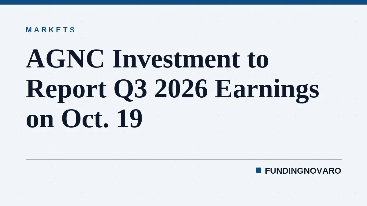 AGNC Investment to Report Q3 2026 Earnings on Oct. 19