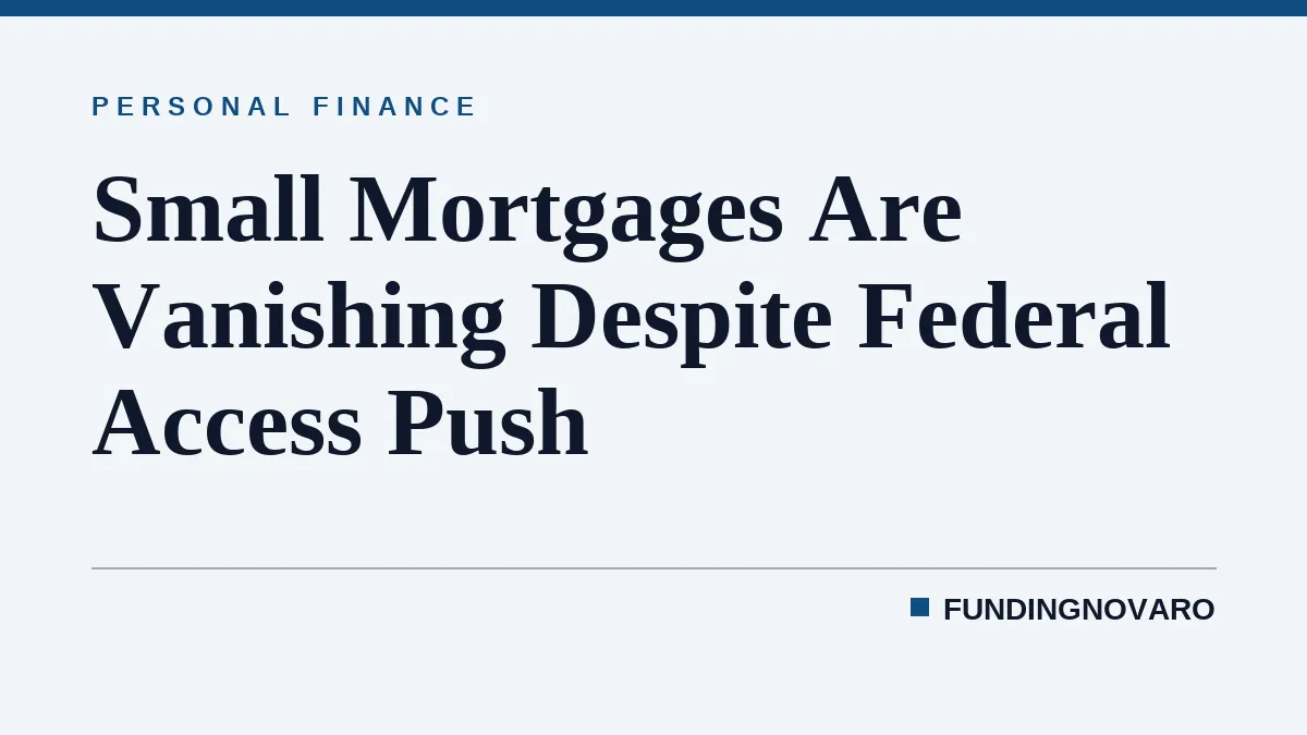 Small Mortgages Are Vanishing Despite Federal Access Push