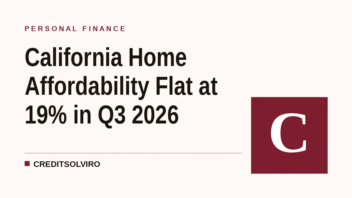 California Home Affordability Flat at 19% in Q3 2026