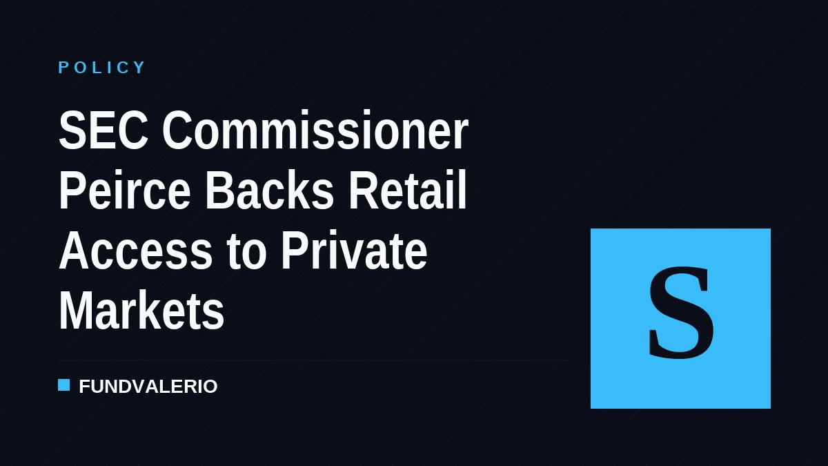 SEC Commissioner Peirce Backs Retail Access to Private Markets