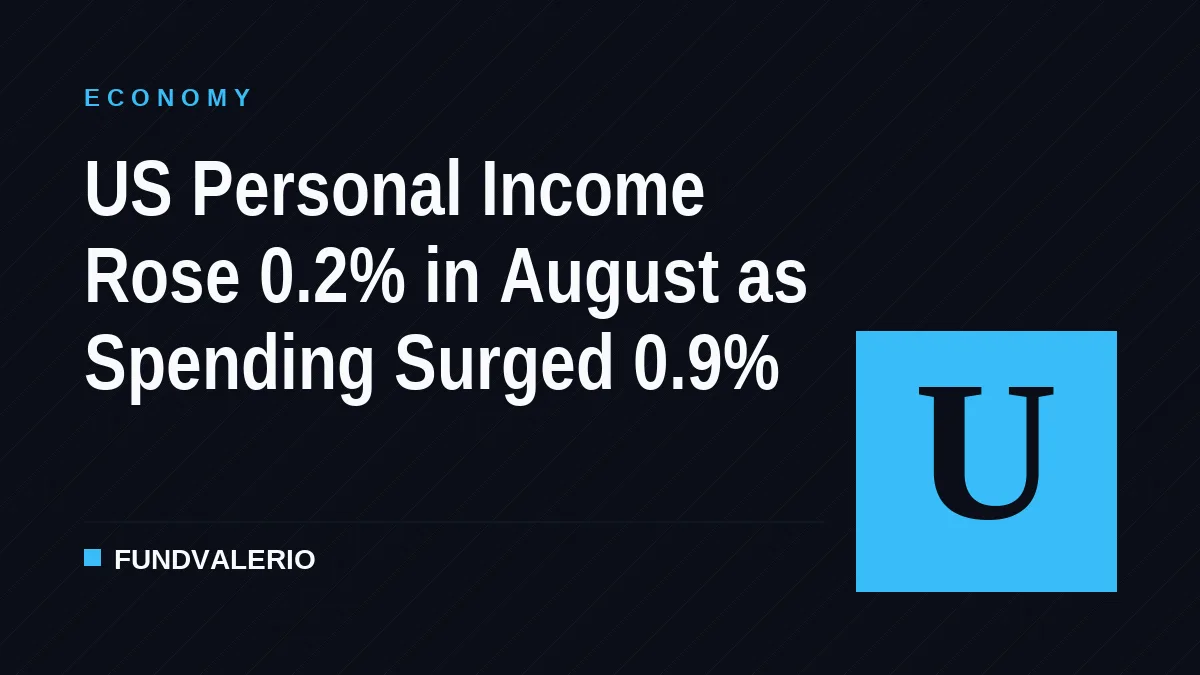 US Personal Income Rose 0.2% in August as Spending Surged 0.9%