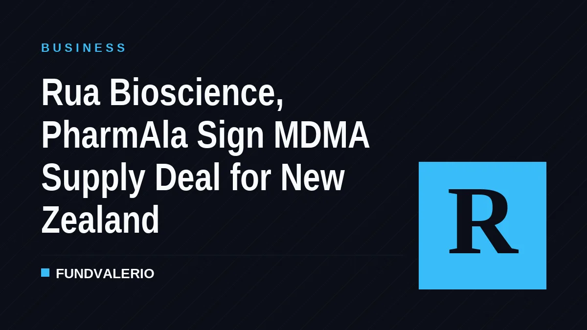 Rua Bioscience, PharmAla Sign MDMA Supply Deal for New Zealand