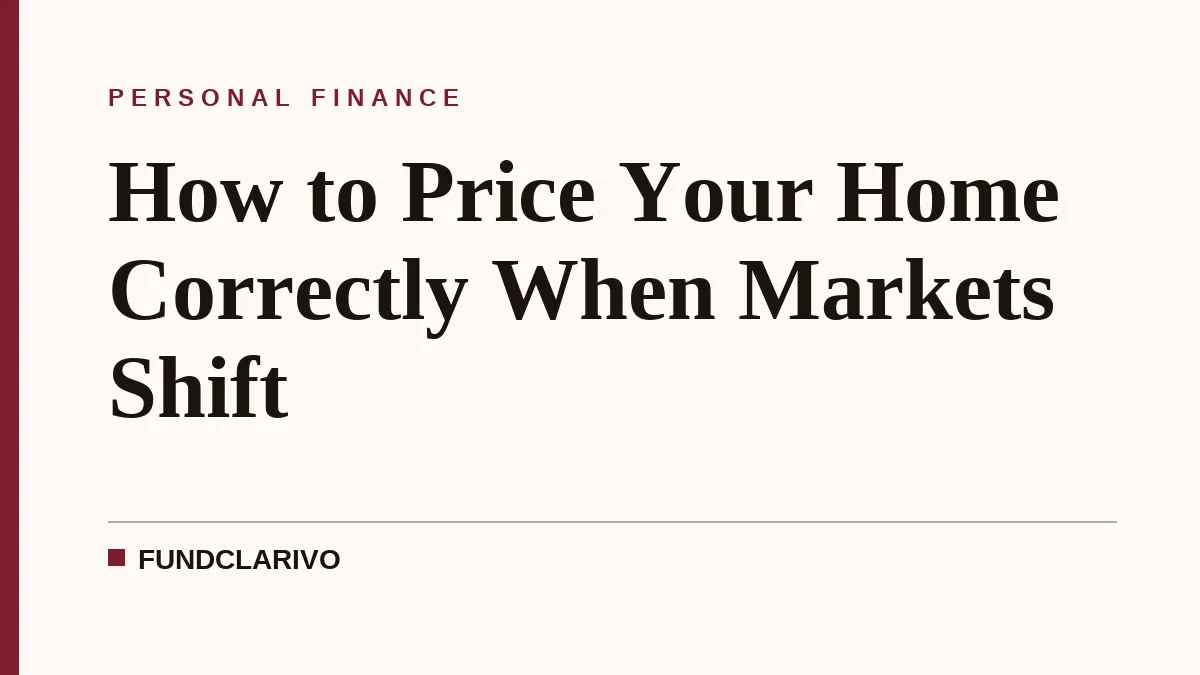 How to Price Your Home Correctly When Markets Shift