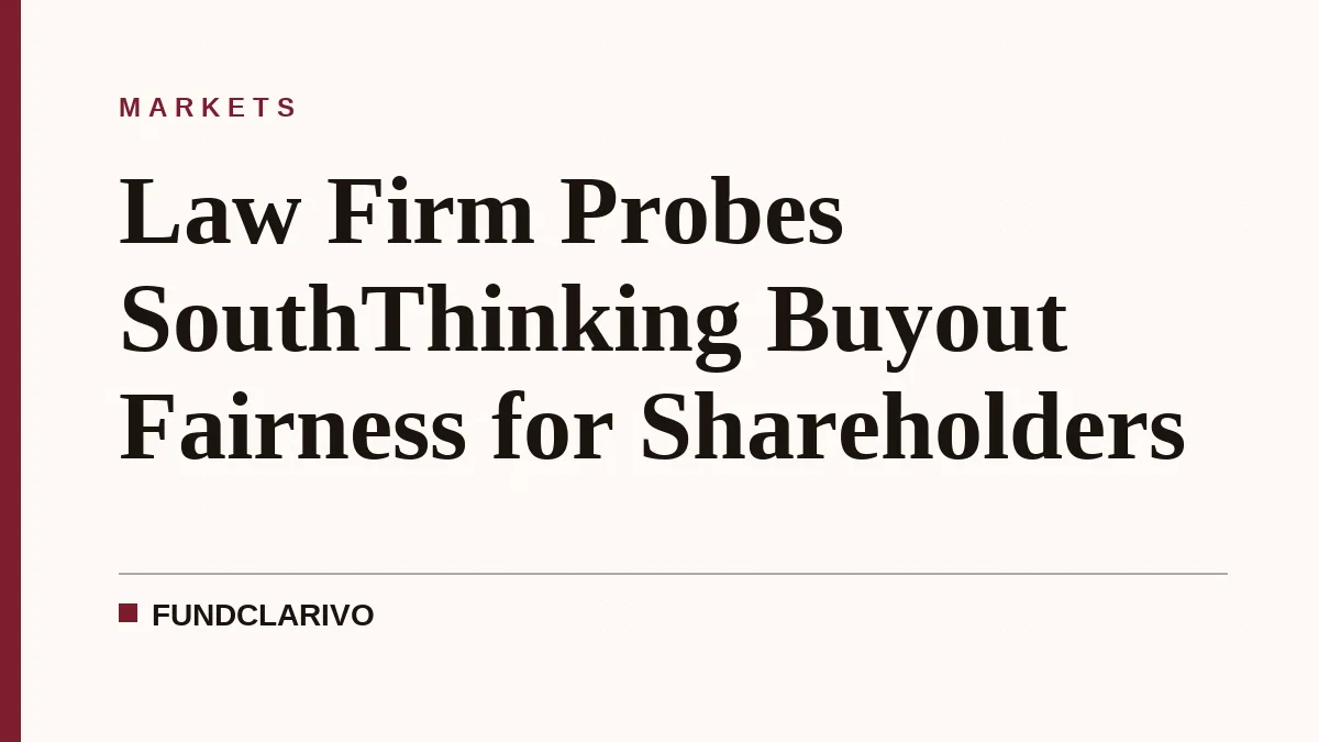 Law Firm Probes SouthThinking Buyout Fairness for Shareholders