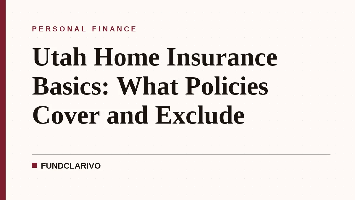 Utah Home Insurance Basics: What Policies Cover and Exclude