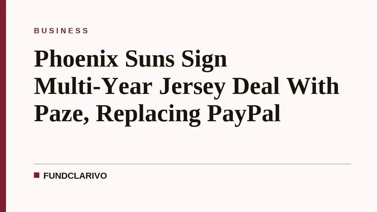 Phoenix Suns Sign Multi-Year Jersey Deal With Paze, Replacing PayPal