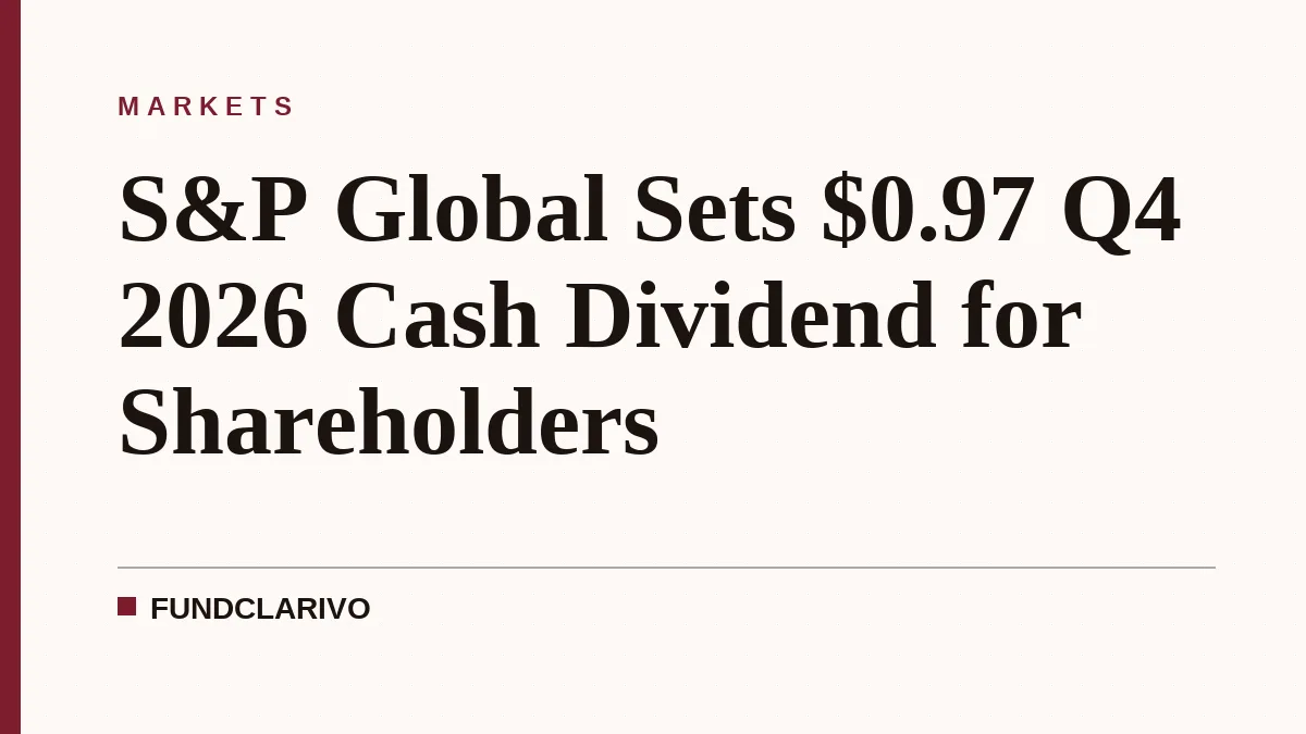 S&P Global Sets $0.97 Q4 2026 Cash Dividend for Shareholders