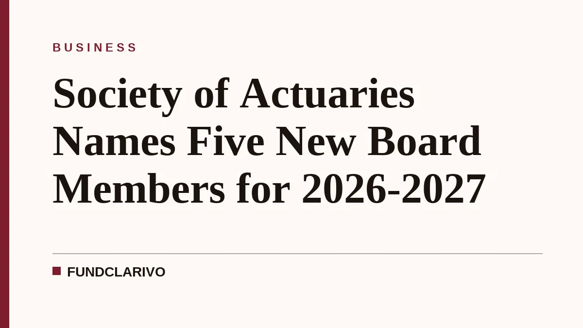 Society of Actuaries Names Five New Board Members for 2026-2027