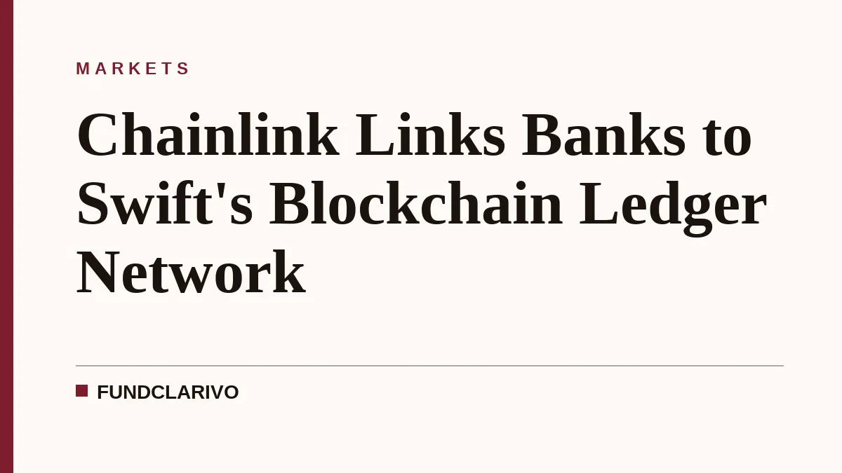 Chainlink Links Banks to Swift's Blockchain Ledger Network