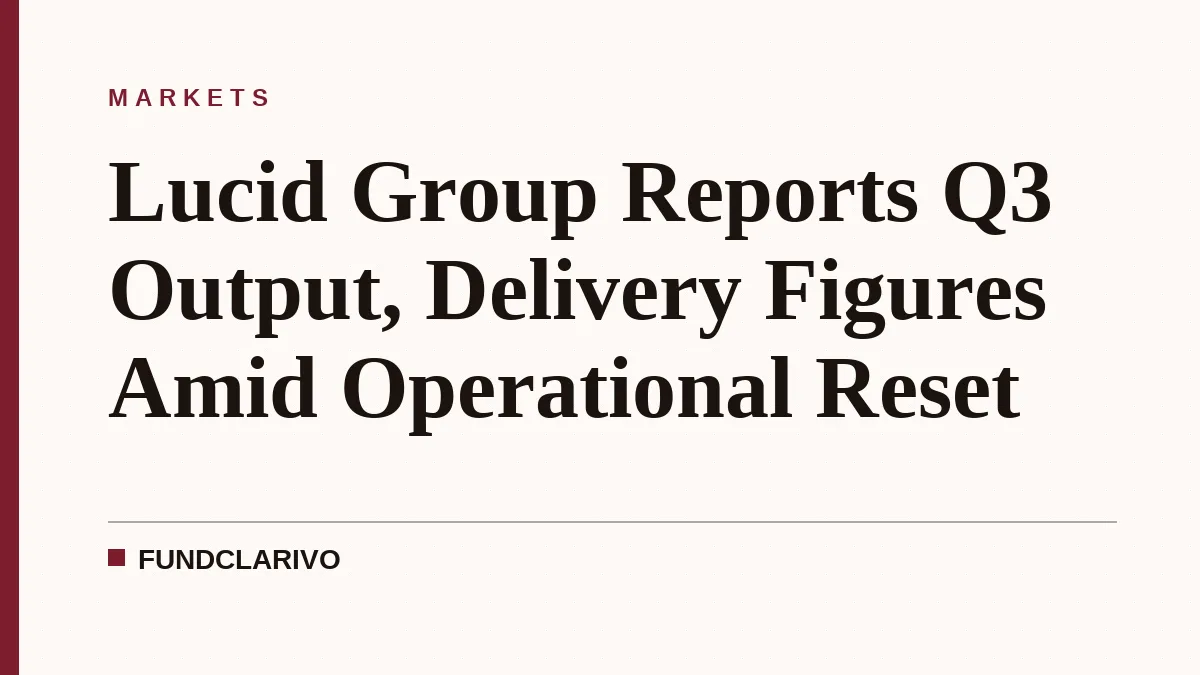 Lucid Group Reports Q3 Output, Delivery Figures Amid Operational Reset