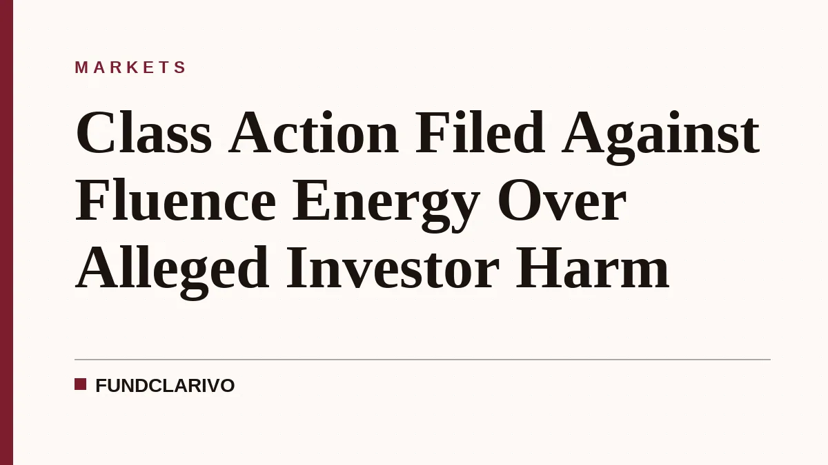 Class Action Filed Against Fluence Energy Over Alleged Investor Harm