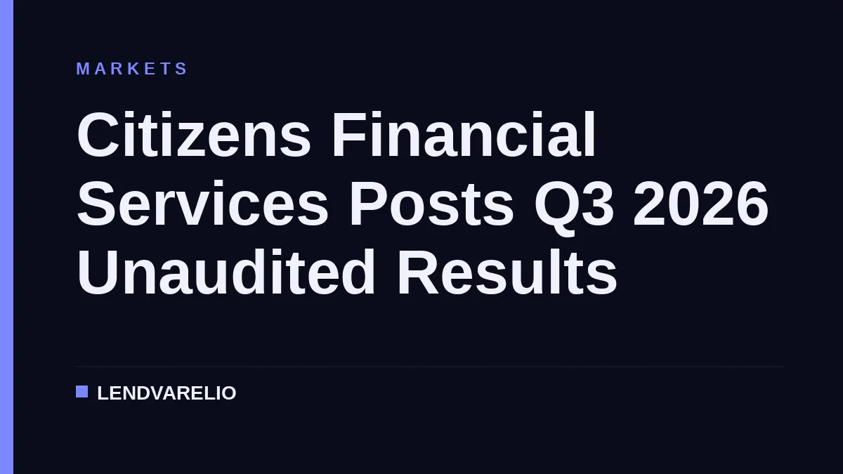 Citizens Financial Services Posts Q3 2026 Unaudited Results