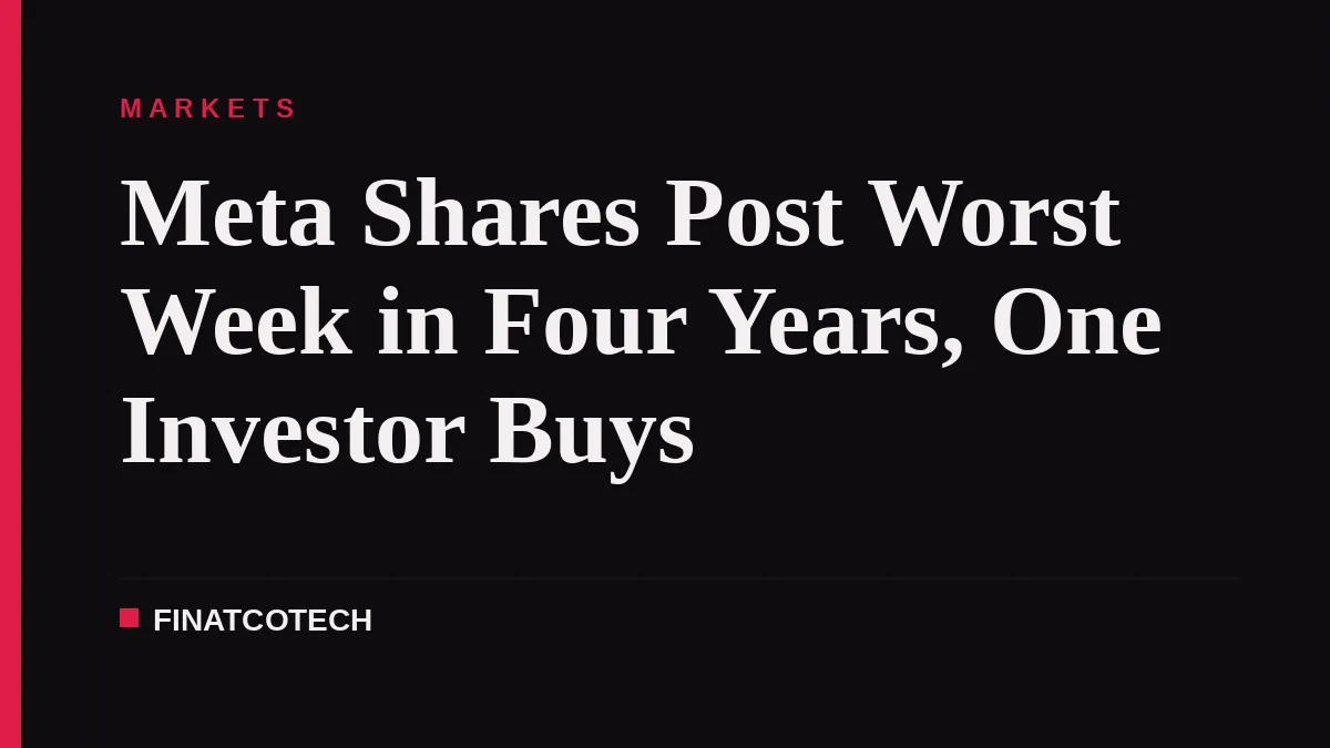 Meta Shares Post Worst Week in Four Years, One Investor Buys