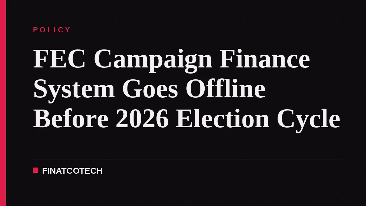 FEC Campaign Finance System Goes Offline Before 2026 Election Cycle
