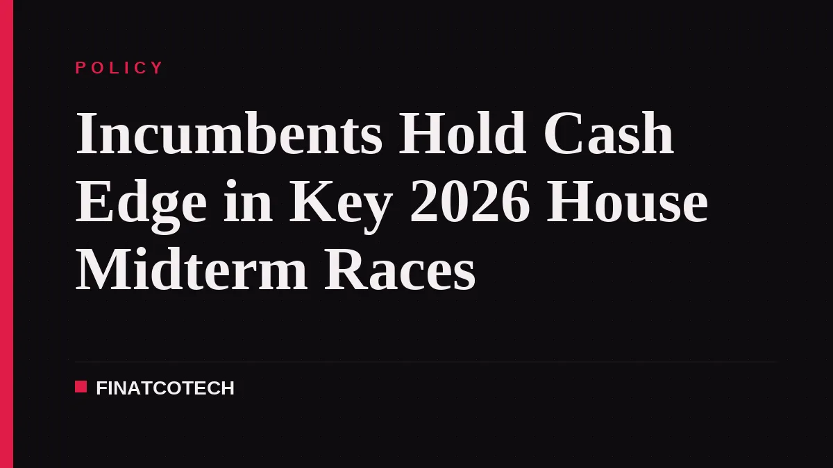 Incumbents Hold Cash Edge in Key 2026 House Midterm Races