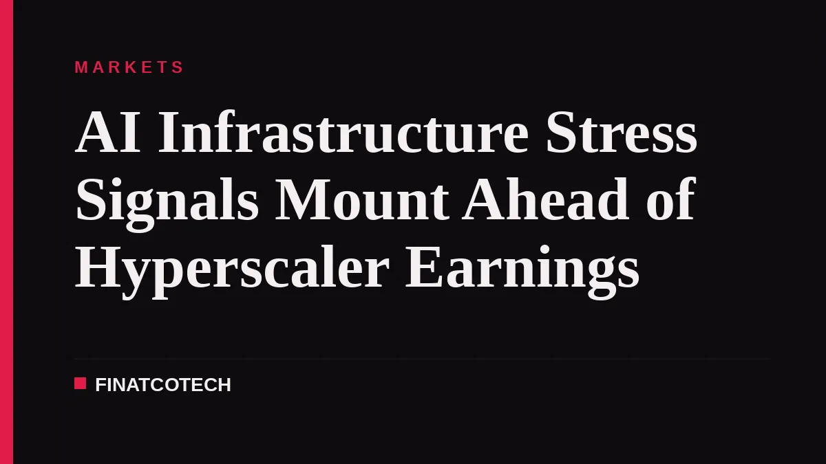 AI Infrastructure Stress Signals Mount Ahead of Hyperscaler Earnings