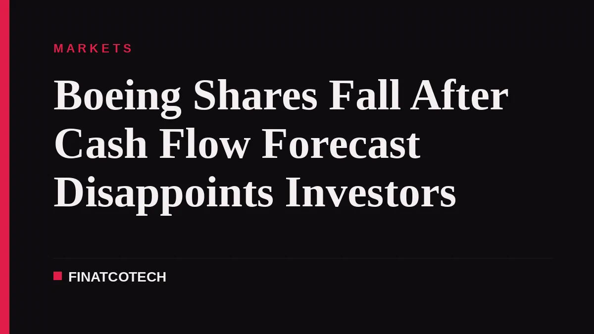 Boeing Shares Fall After Cash Flow Forecast Disappoints Investors