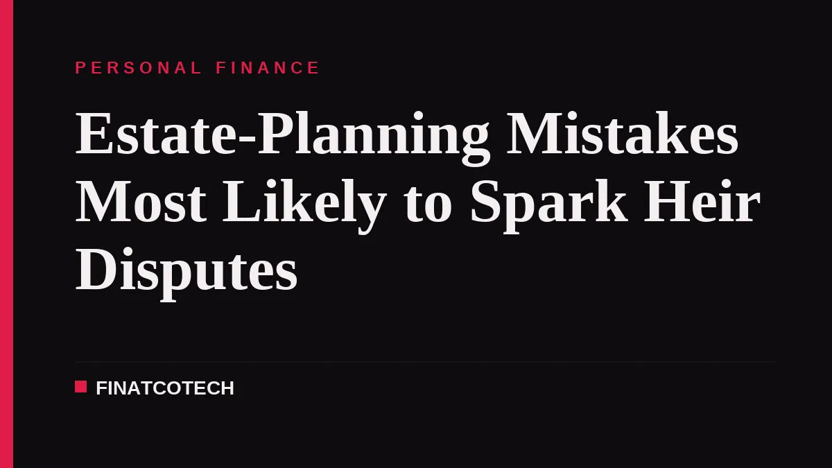 Estate-Planning Mistakes Most Likely to Spark Heir Disputes