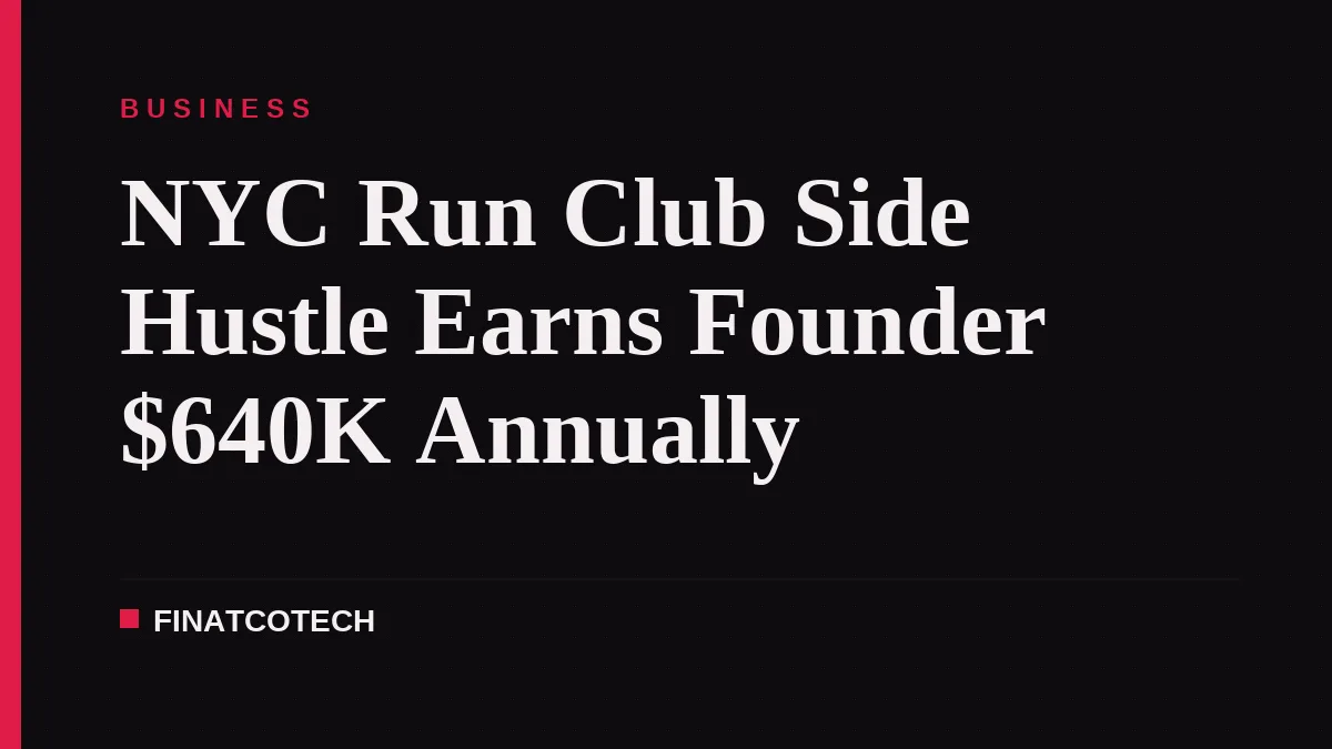 NYC Run Club Side Hustle Earns Founder $640K Annually