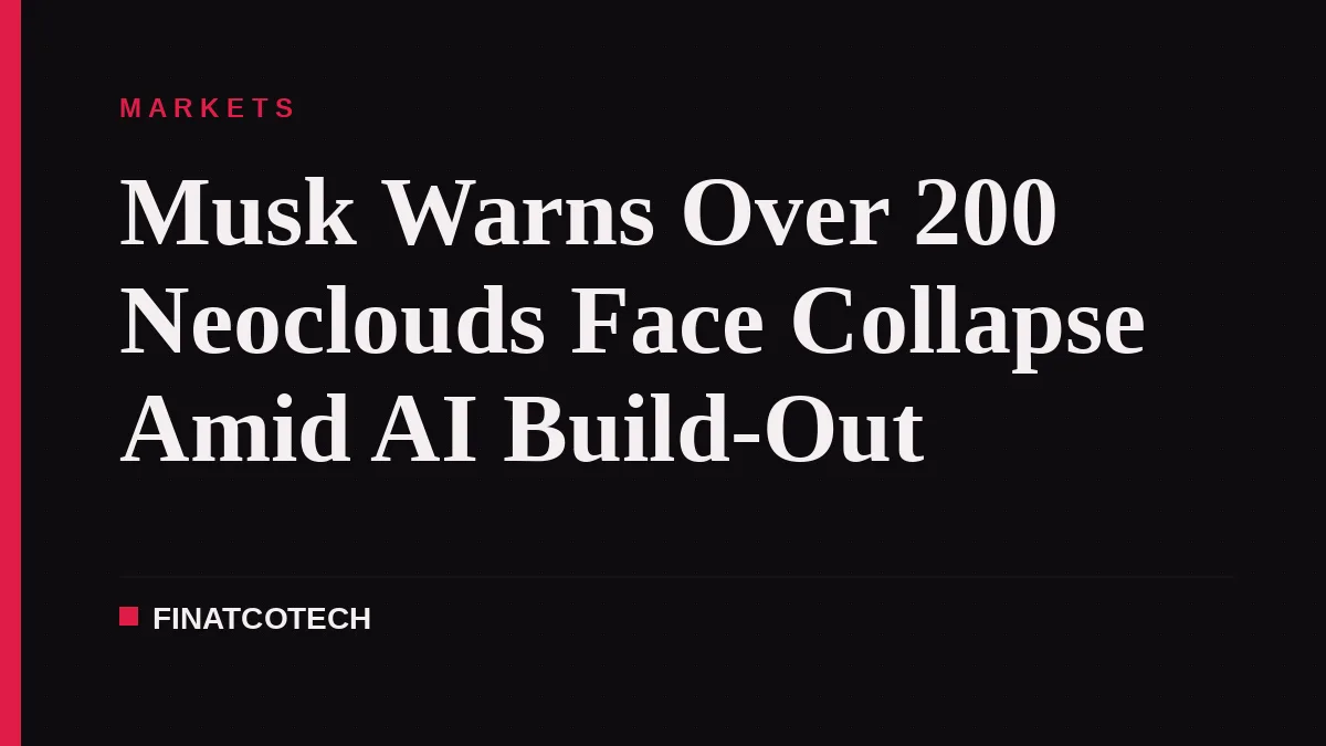 Musk Warns Over 200 Neoclouds Face Collapse Amid AI Build-Out