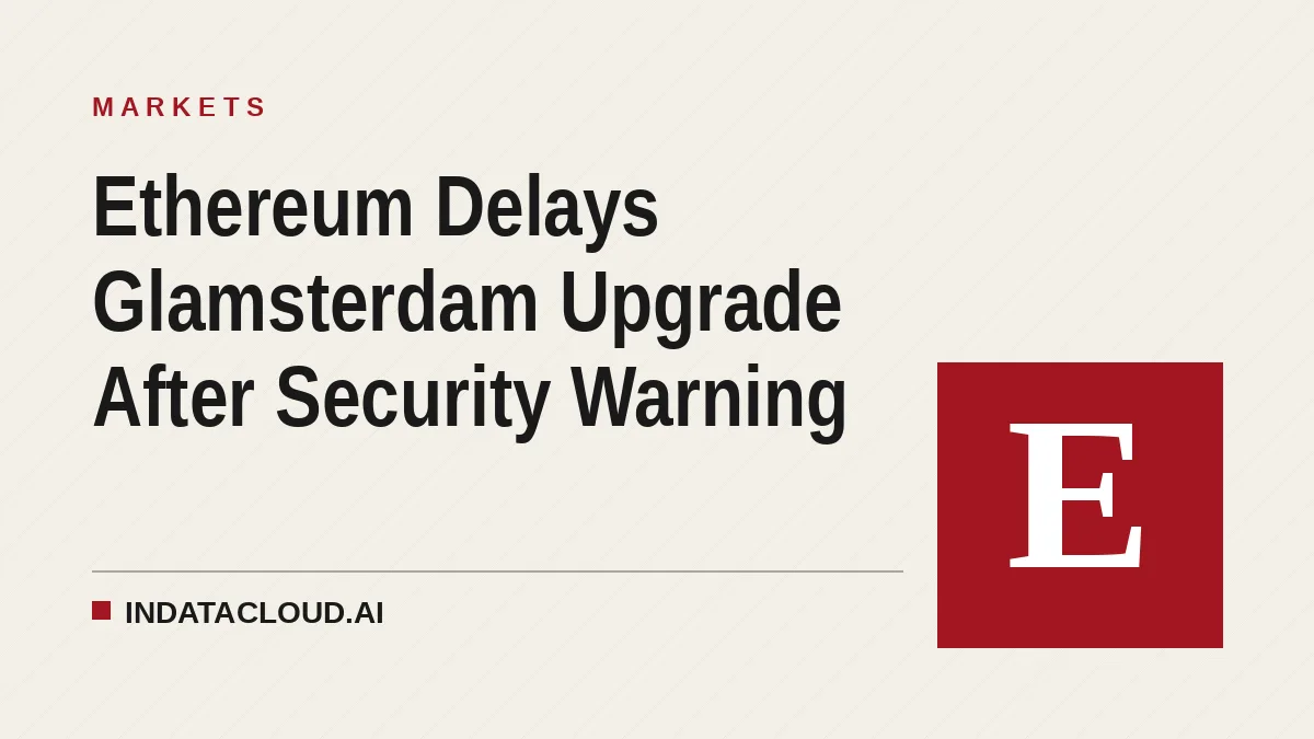 Ethereum Delays Glamsterdam Upgrade After Security Warning
