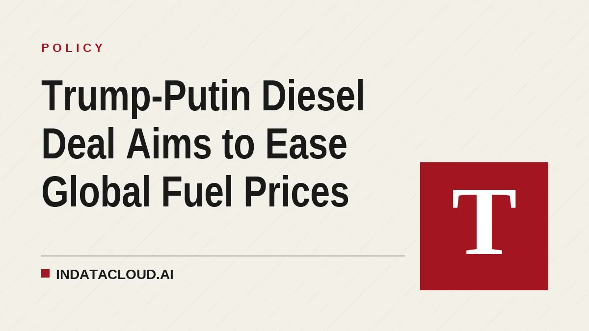 Trump-Putin Diesel Deal Aims to Ease Global Fuel Prices