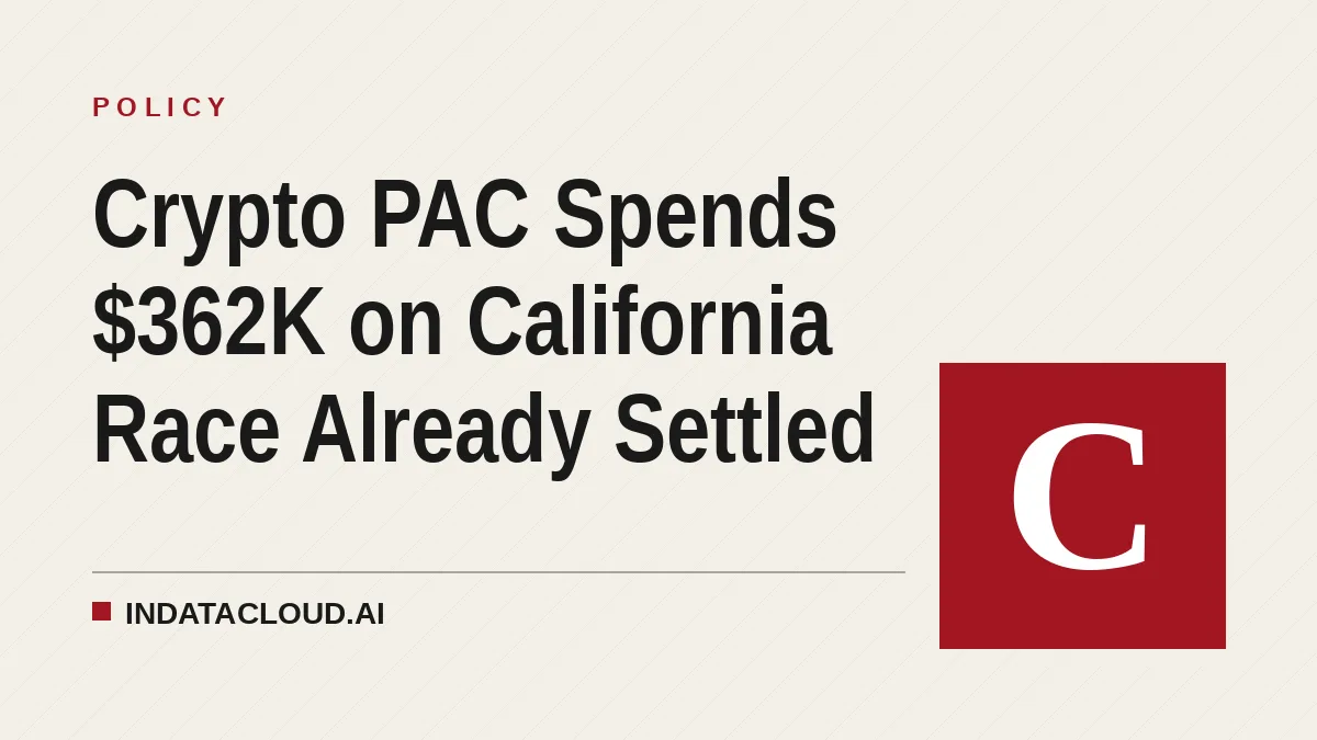 Crypto PAC Spends $362K on California Race Already Settled