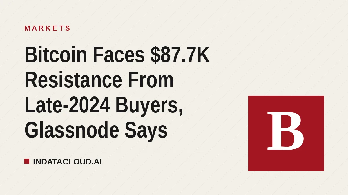 Bitcoin Faces $87.7K Resistance From Late-2024 Buyers, Glassnode Says