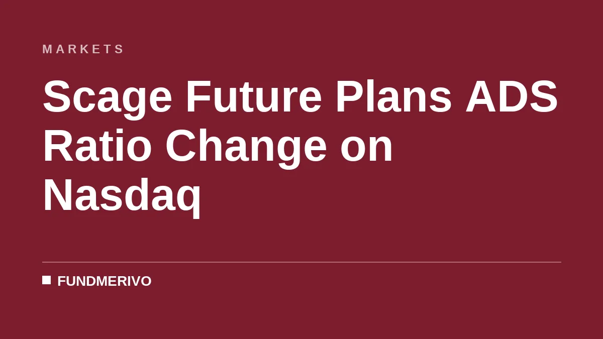 Scage Future Plans ADS Ratio Change on Nasdaq