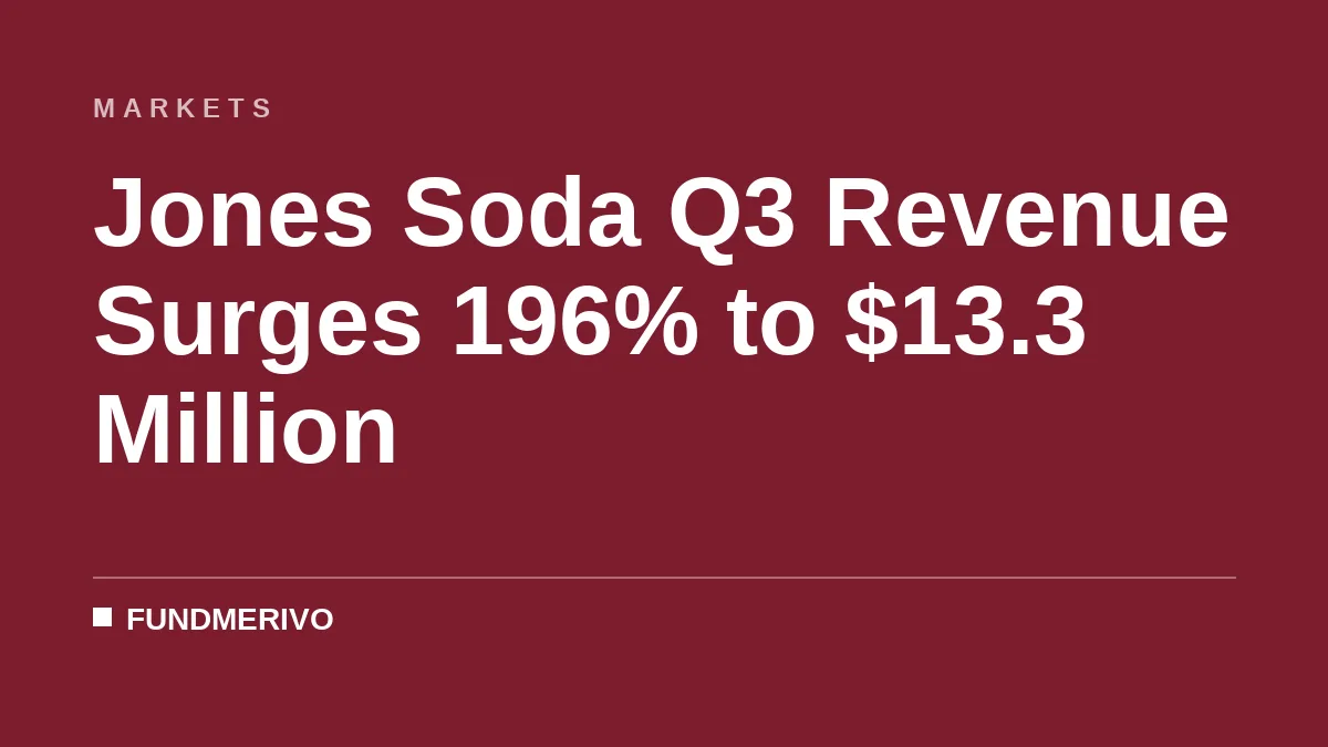 Jones Soda Q3 Revenue Surges 196% to $13.3 Million