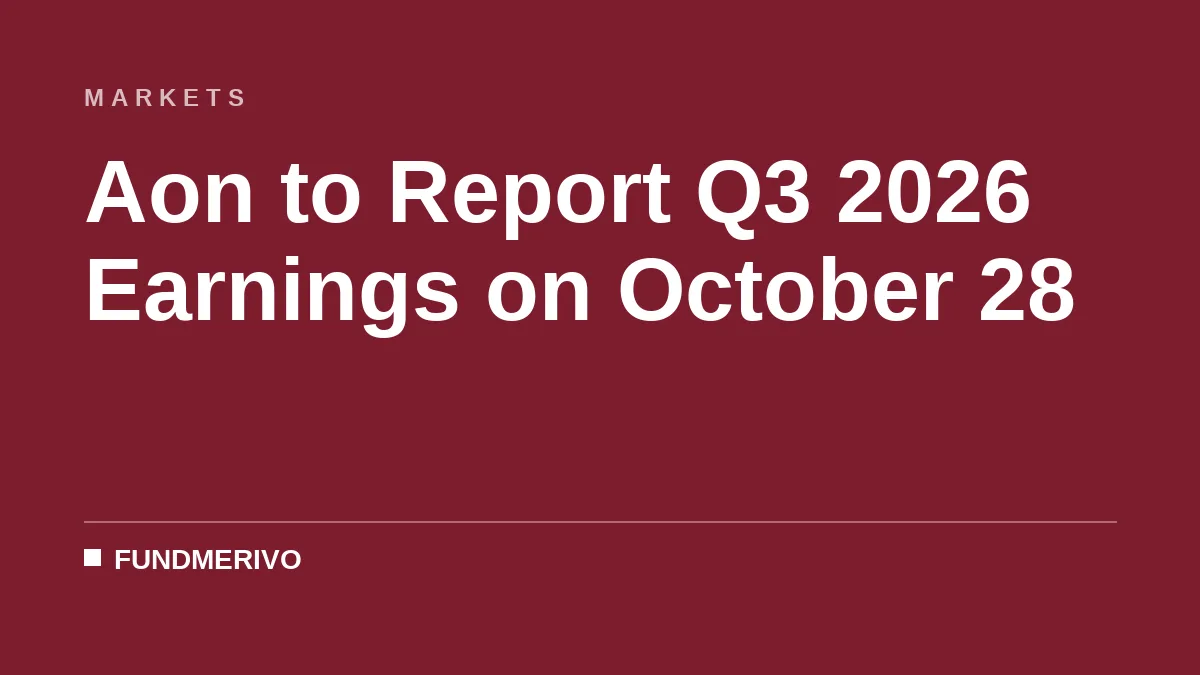 Aon to Report Q3 2026 Earnings on October 28