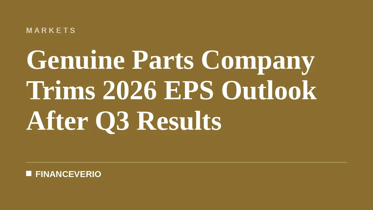 Genuine Parts Company Trims 2026 EPS Outlook After Q3 Results