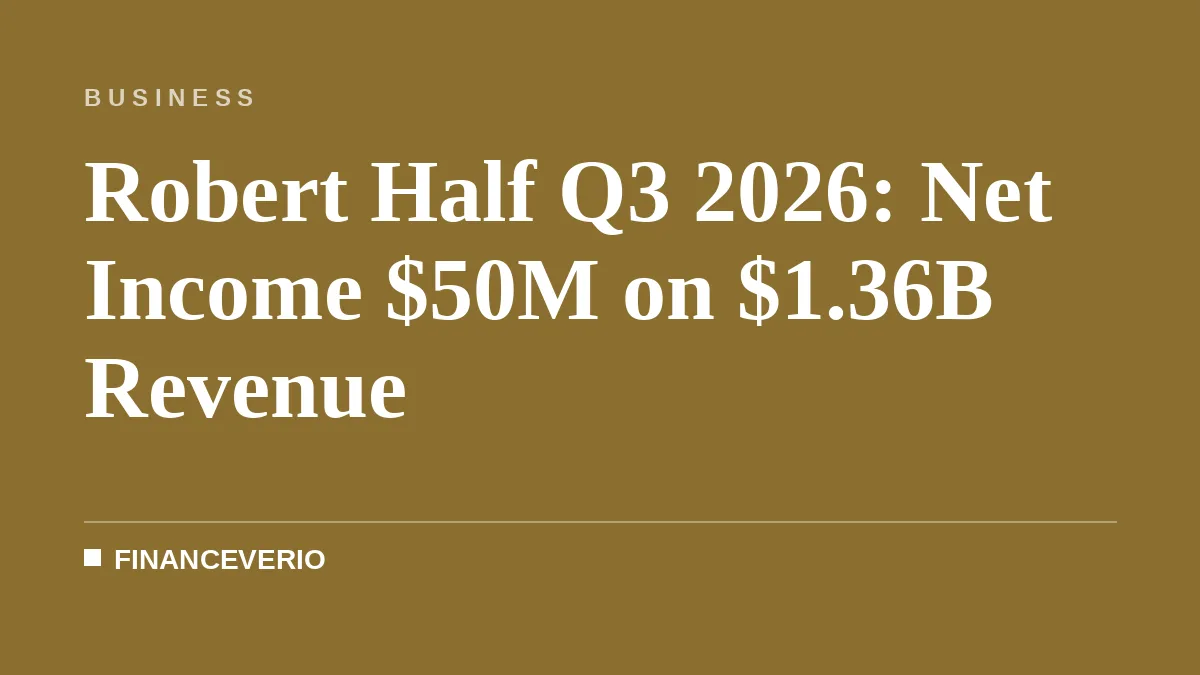 Robert Half Q3 2026: Net Income $50M on $1.36B Revenue
