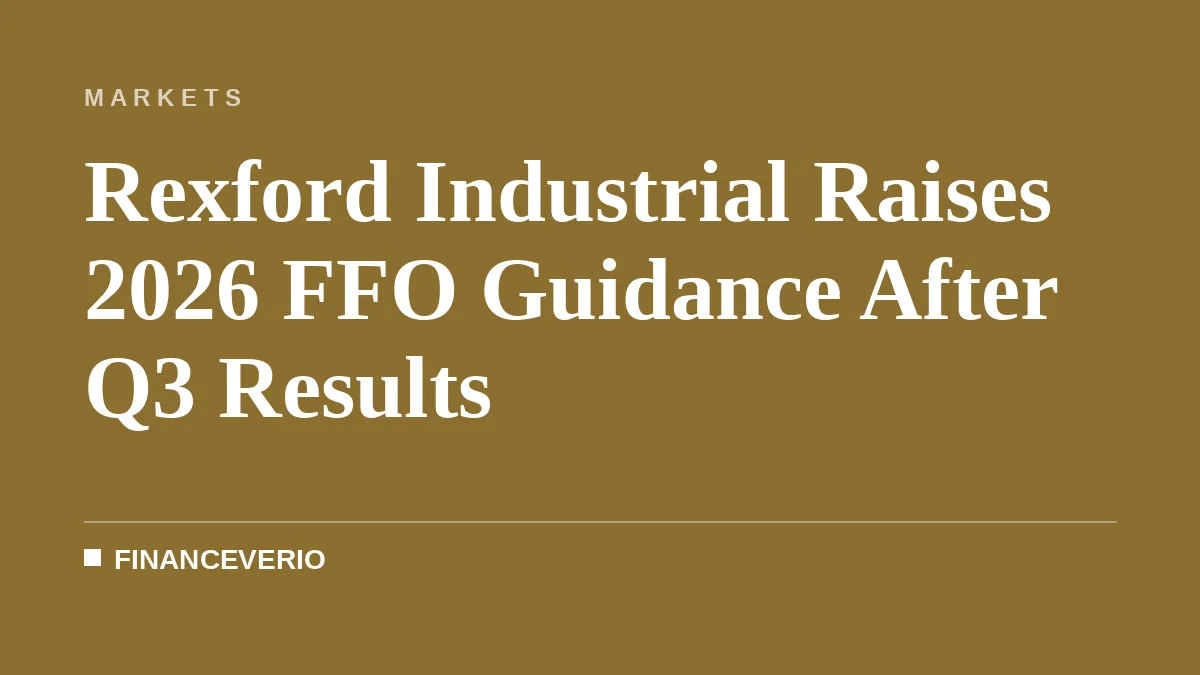 Rexford Industrial Raises 2026 FFO Guidance After Q3 Results